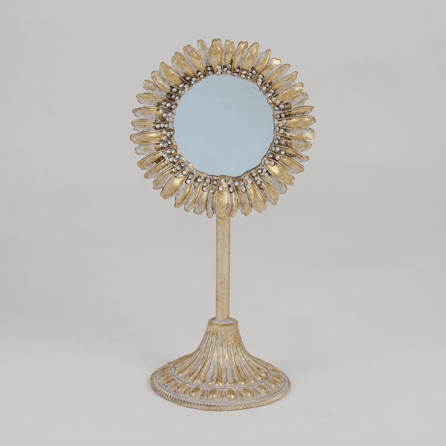FEATHER FRINGE MIRROR ON STAND