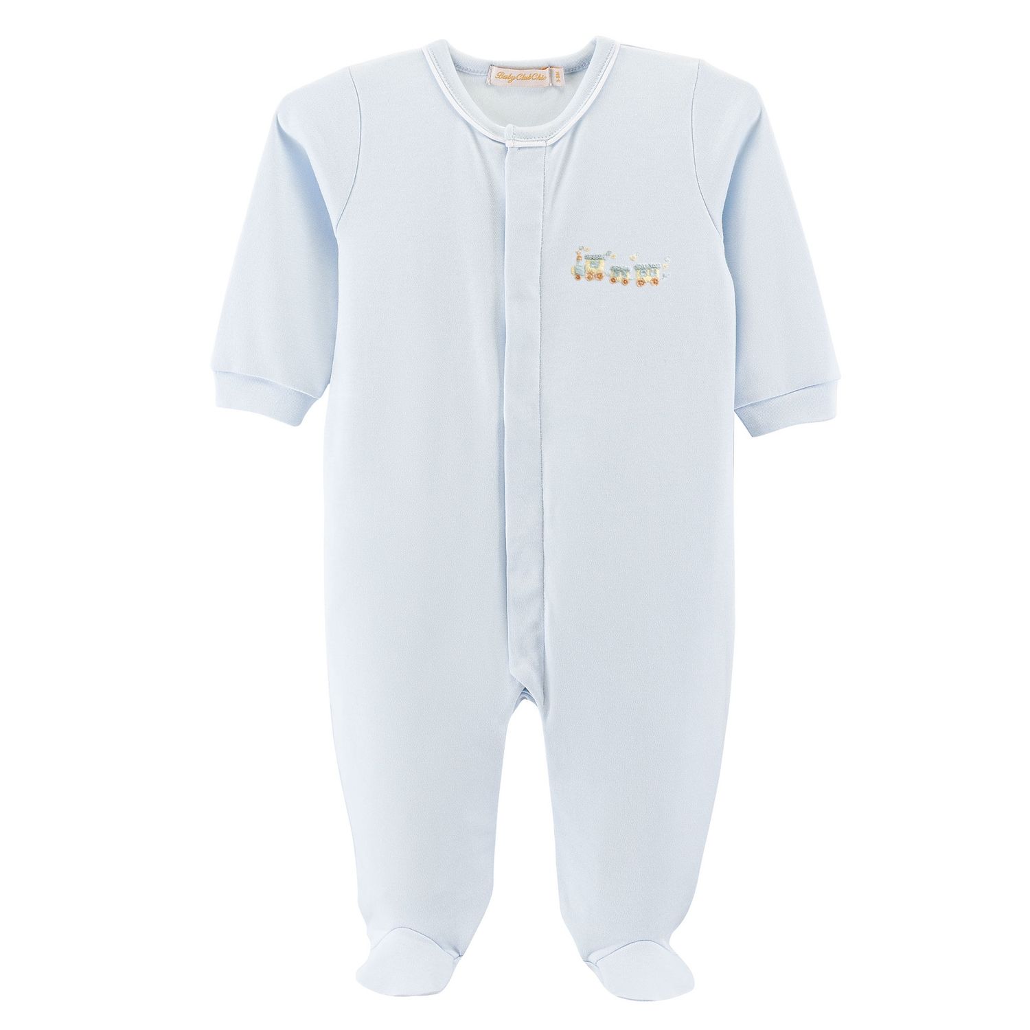 LITTLE TRAIN FOOTIE W/ PIPING TRIM