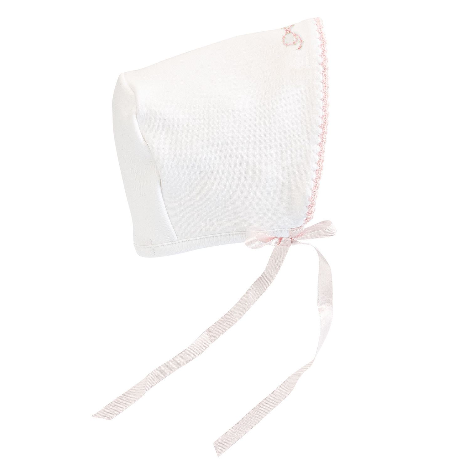 PRETTY BOWS BONNET W/ CROCHET TRIM