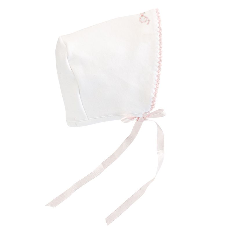 PRETTY BOWS BONNET W/ CROCHET TRIM