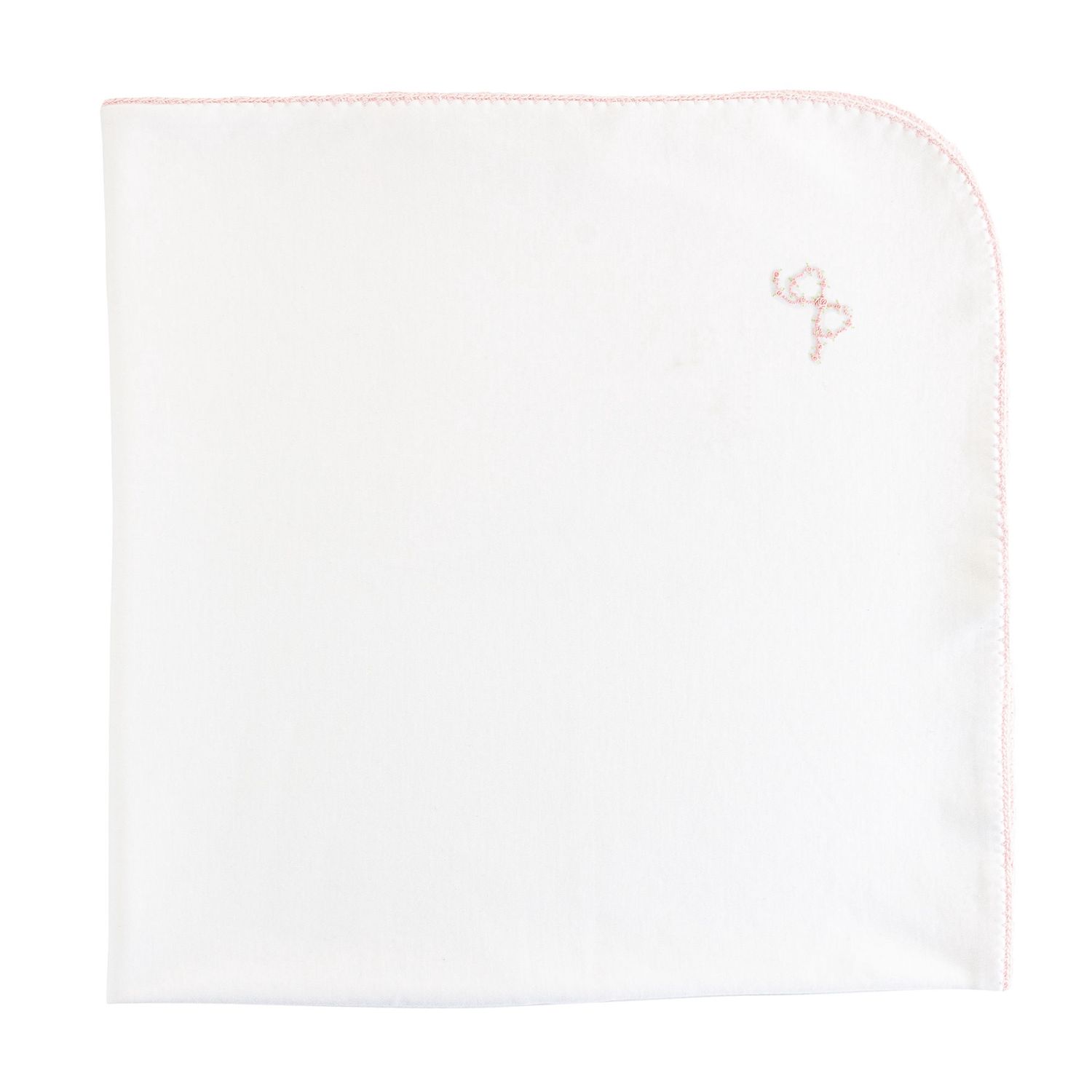 PRETTY BOWS RECEIVING BLANKET W/ CROCHET TRIM