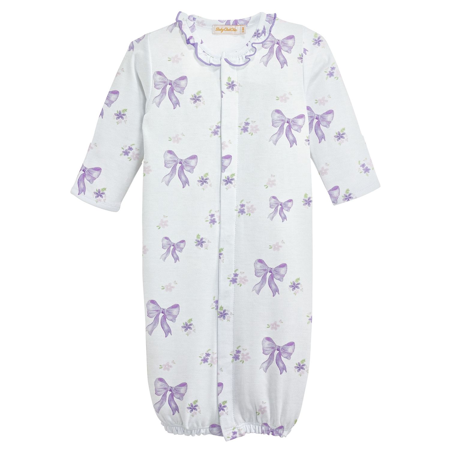 LAVENDER BOWS CONVERTER GOWN W/ RUFFLE