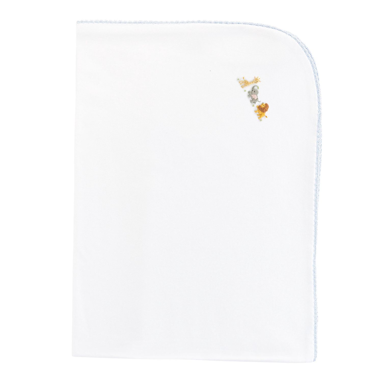 SAFARI ADVENTURE RECEIVING BLANKET W/ CROCHET TRIM