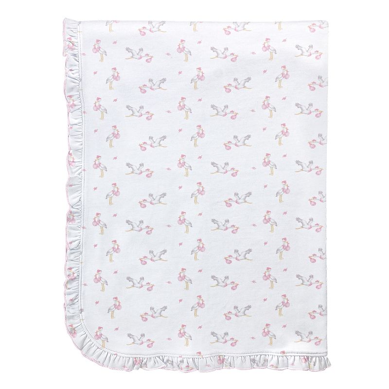 TINY STORKS- GIRL BLANKET W/ RUFFLE