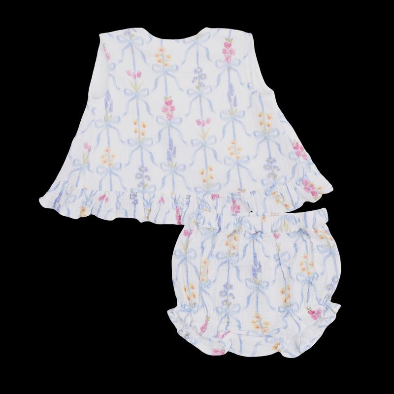 RIBBON BOUQUETS - RUFFLE BACK TOP AND BLOOMERS