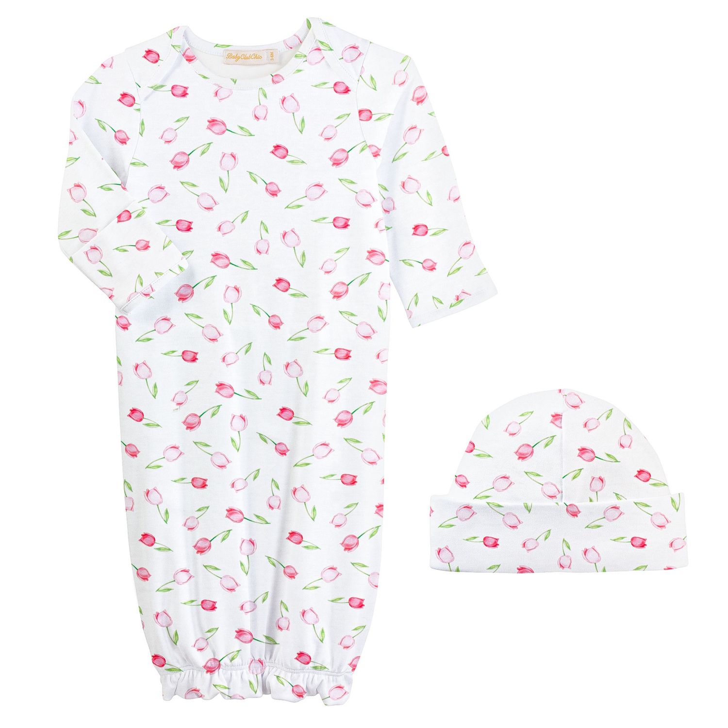 BABY TULIPS GOWN &amp; HAT SET