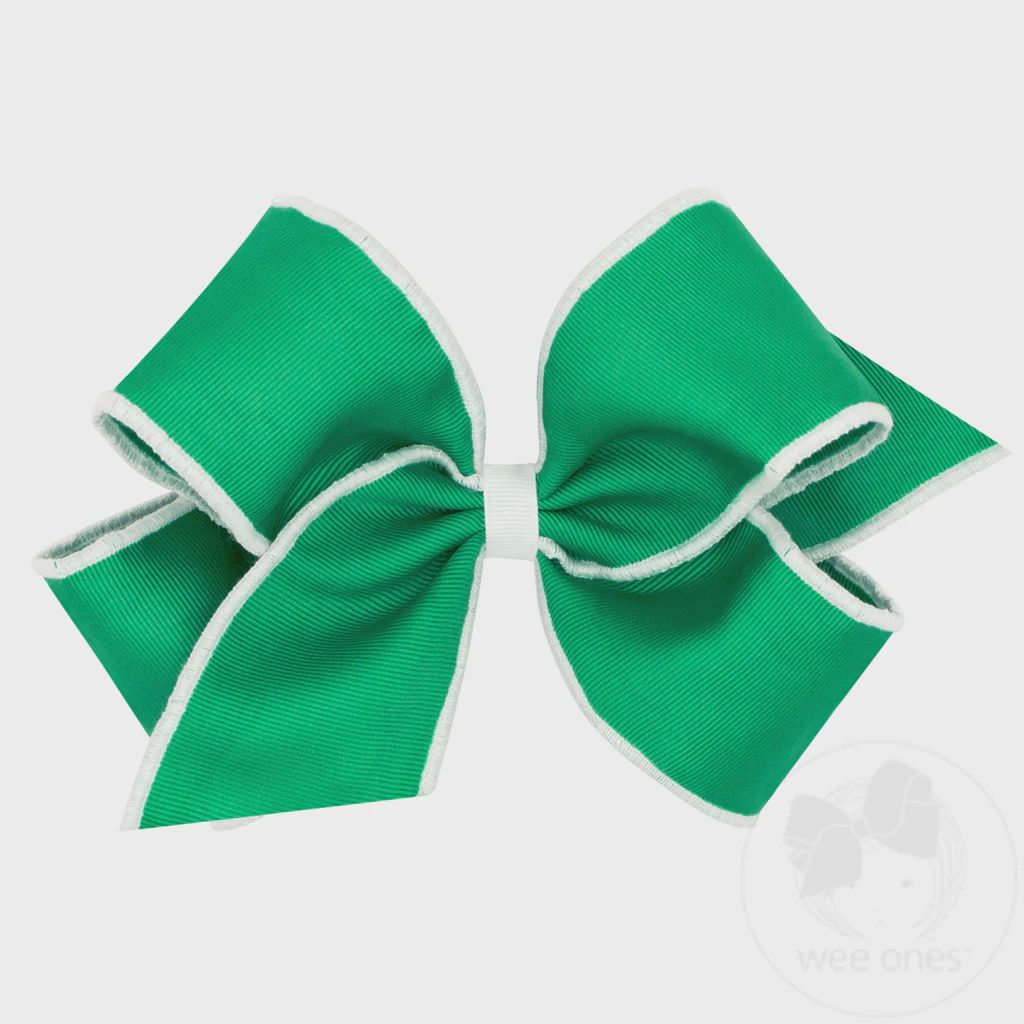 KING SPORTY GROSGRAIN HAIR BOW WITH SERGED EDGES