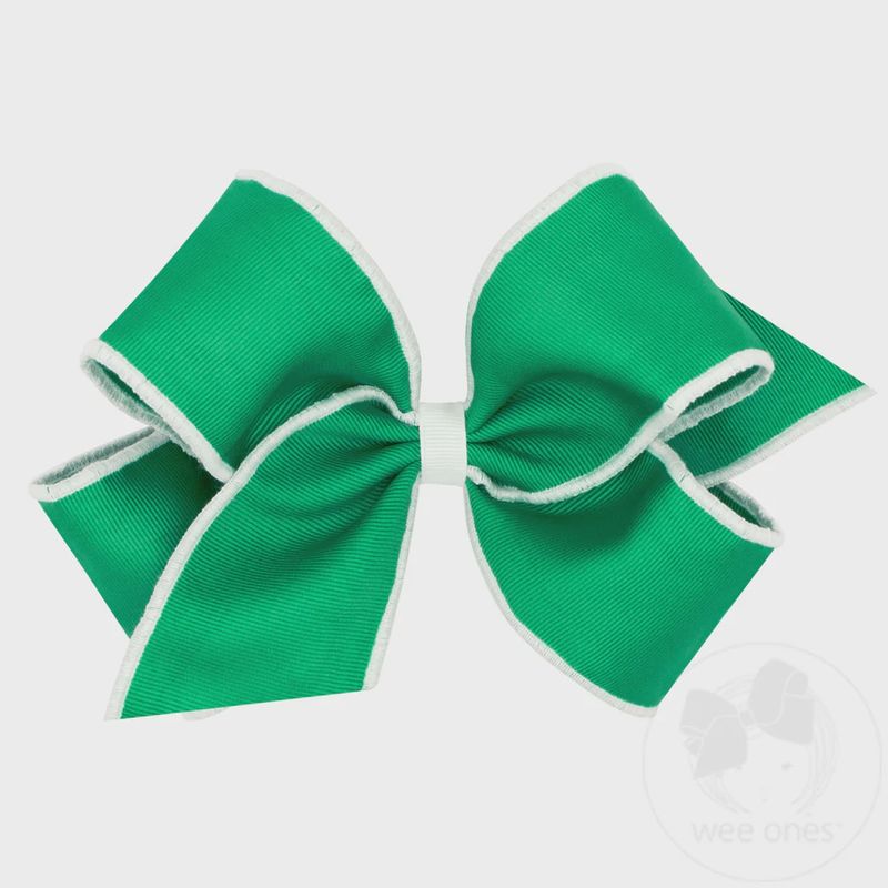 KING SPORTY GROSGRAIN HAIR BOW WITH SERGED EDGES