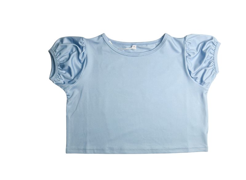 BLUE PUFF SLEEVE TOP