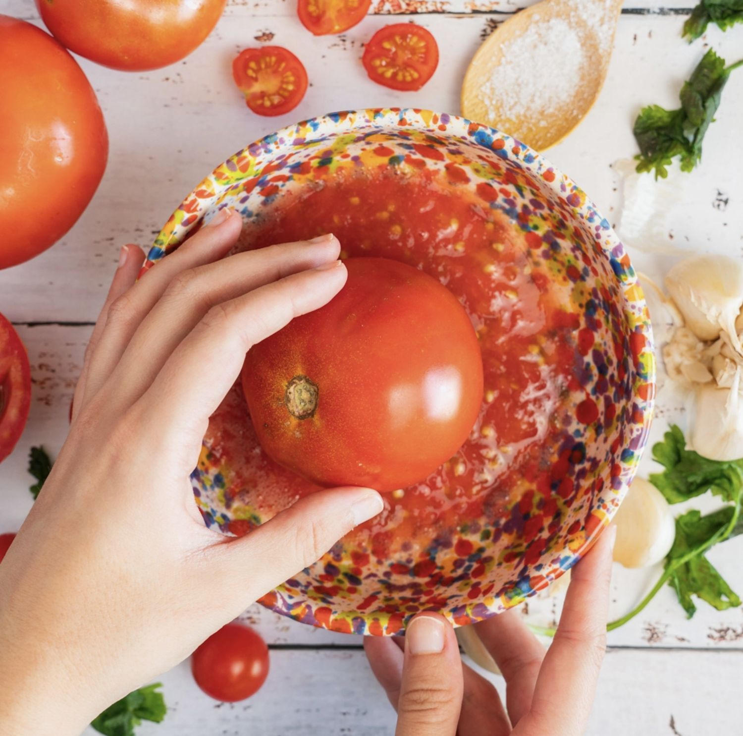MEDIUM CERAMIC GARLIC GRATER PLATE- MULTICOLOR CARNIVAL