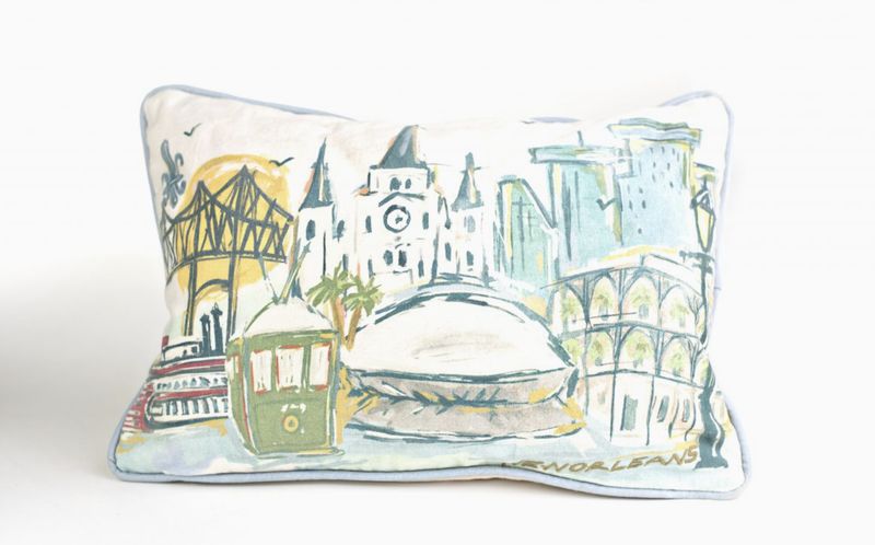 NOLA WATERCOLOR PILLOW
