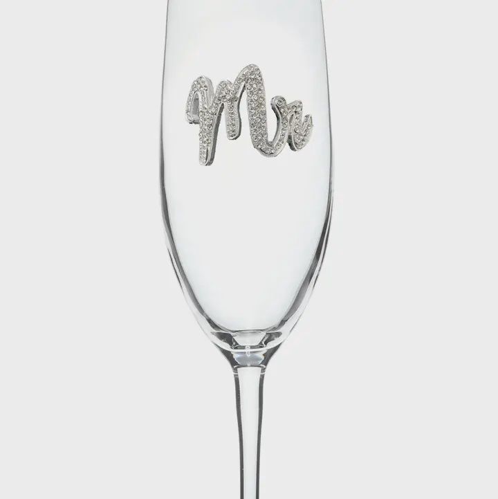 MR JEWELED STEMMED CHAMPAGNE FLUTE