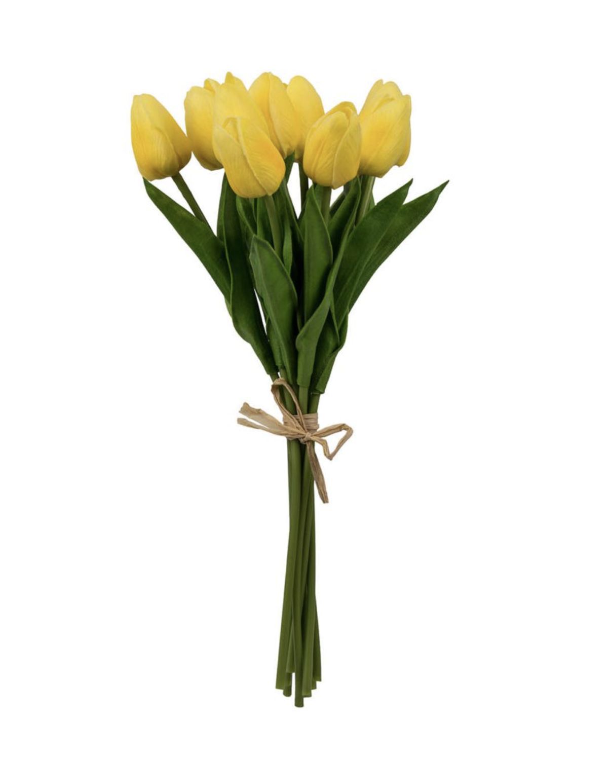 FAUX YELLOW TULIP 9-STEM BUNDLE