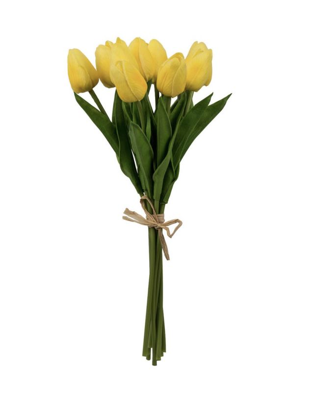 FAUX YELLOW TULIP 9-STEM BUNDLE