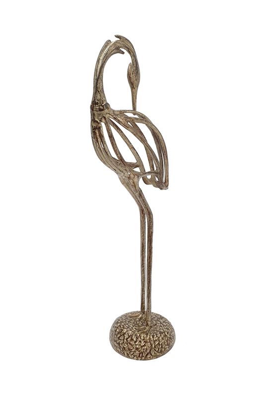 ALUMINUM CRANE FIGURINE