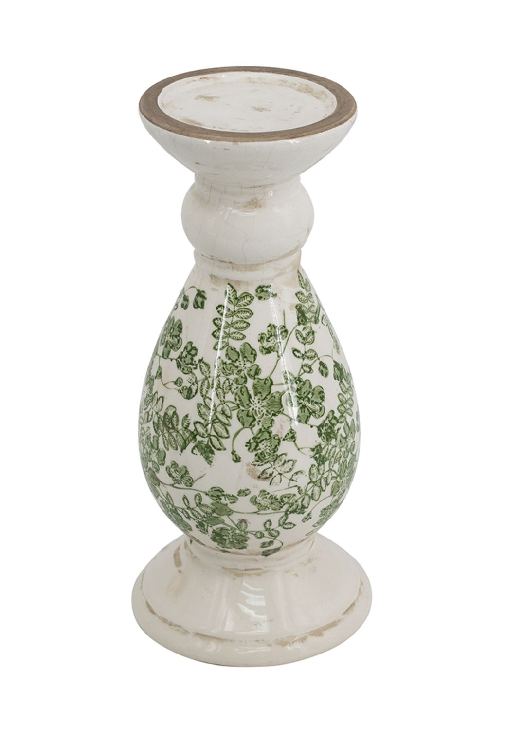 LARGE VINTAGE EUROPEAN BOTANICAL CANDLE HOLDER