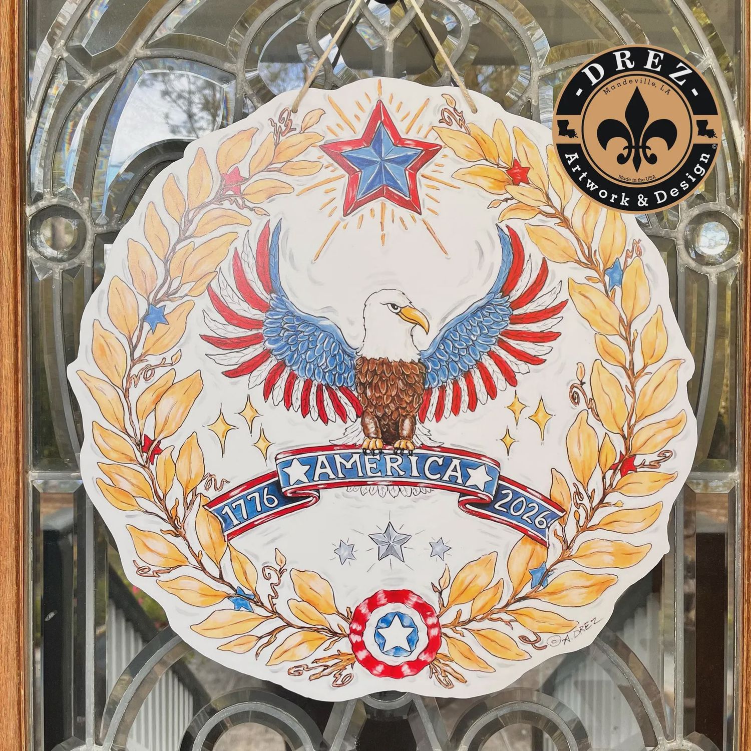 PATRIOTIC EAGLE DOOR HANGER
