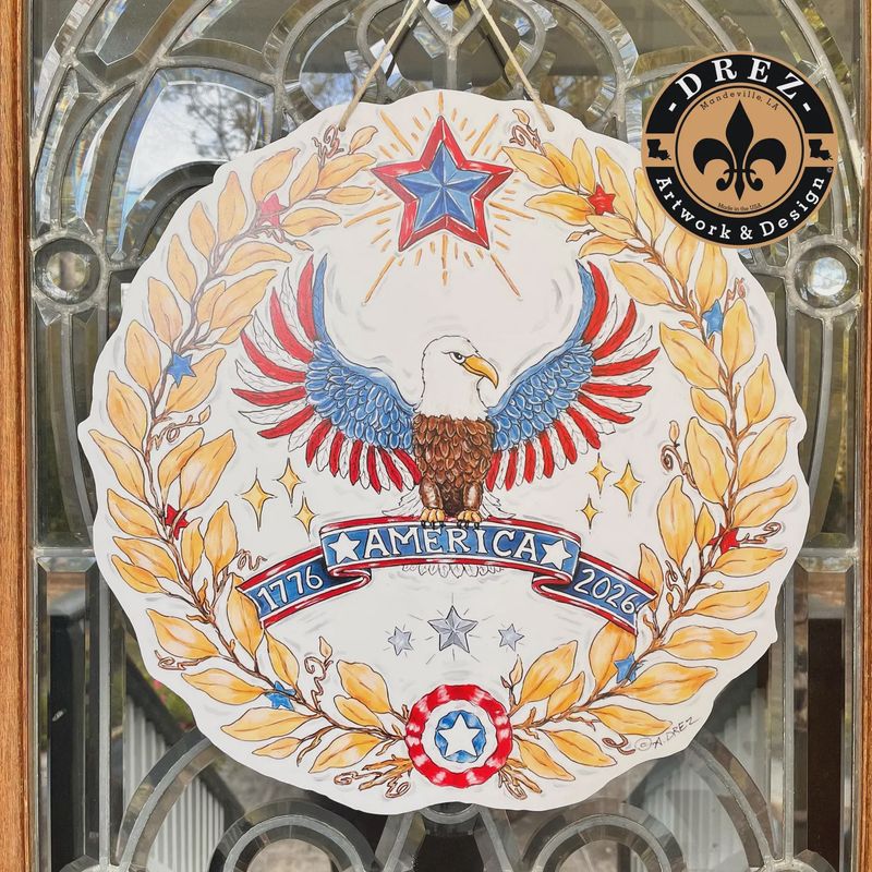 PATRIOTIC EAGLE DOOR HANGER