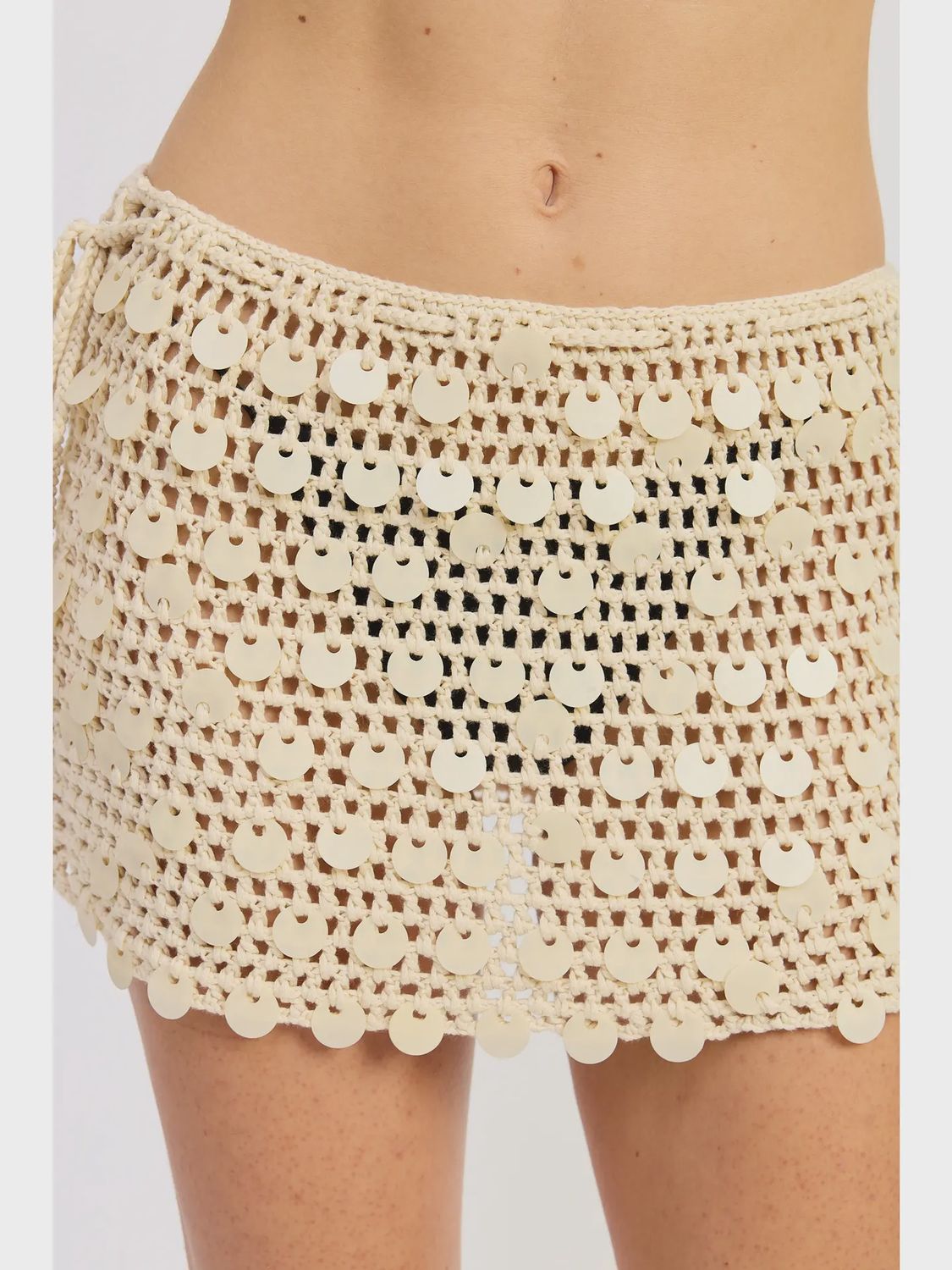 SHELL TRIM CROCHET MINI SKIRT