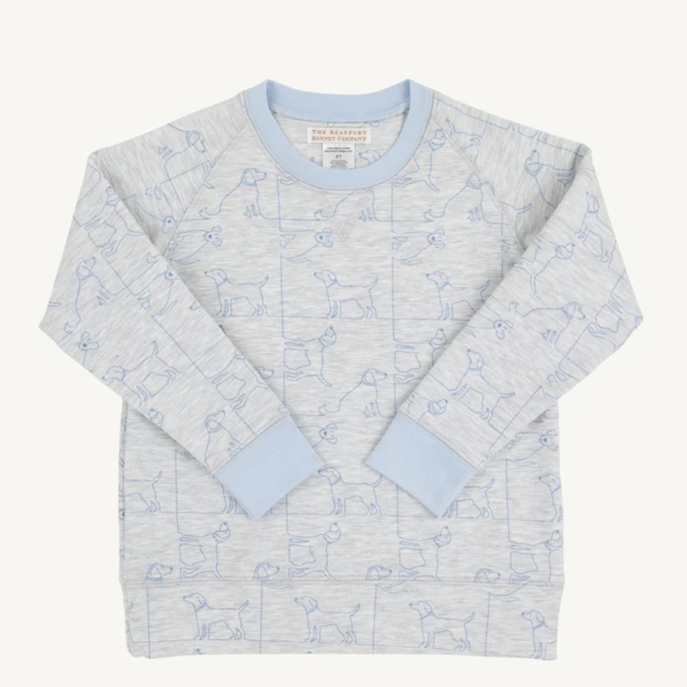 CASSIDY COMFY CREWNECK - PUPPY PUZZLE/BEALE STREET BLUE