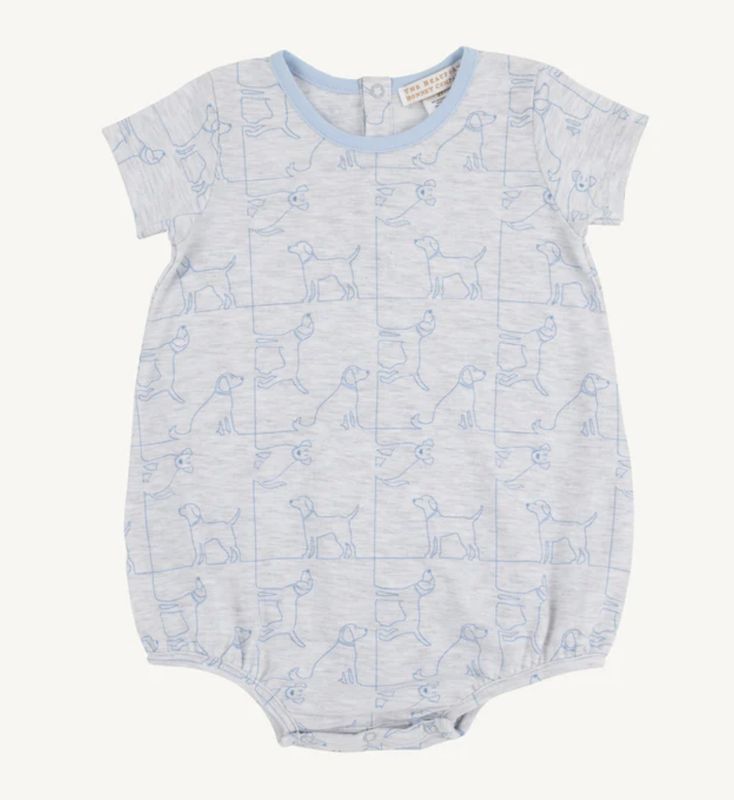 SHORT SLEEVE PATTON PLAY BUBBLE - PIMA - PUPPY PUZZLE/BEALE STREET BLUE