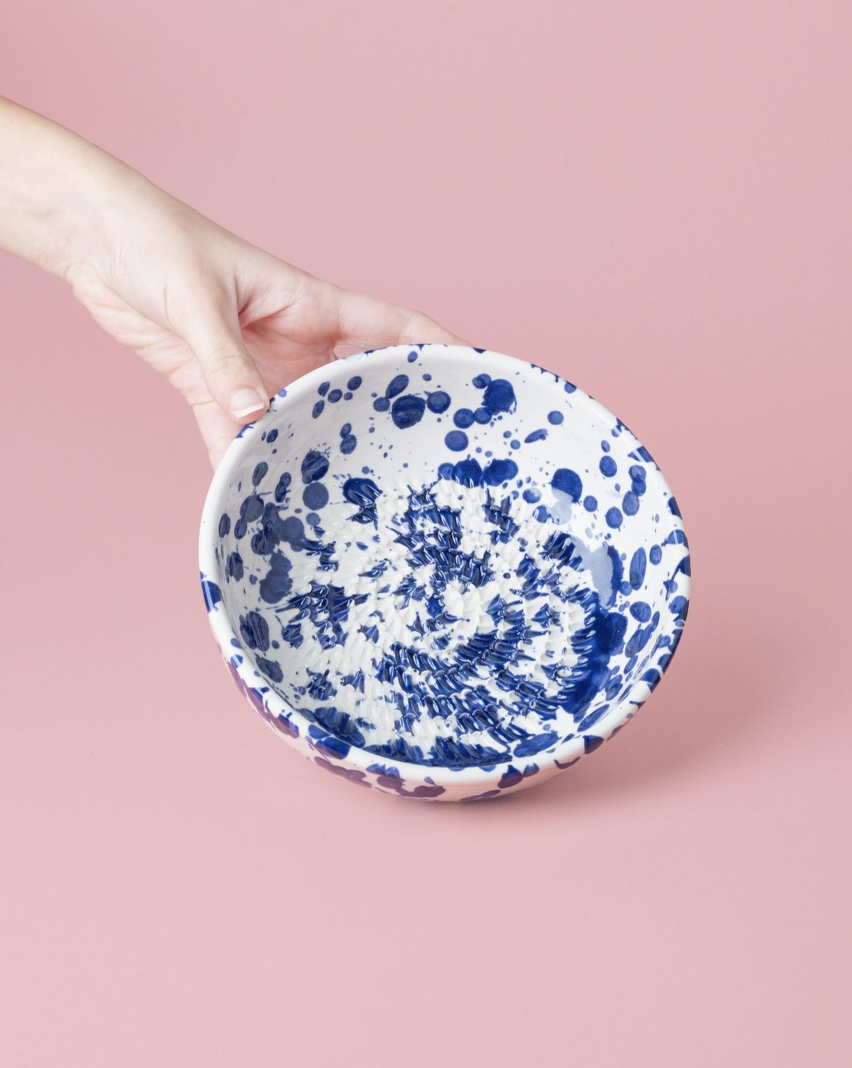 MEDIUM CERAMIC GARLIC GRATER PLATE - PERSIAN BLUE