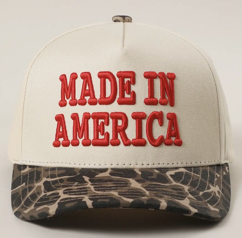 MADE IN AMERICA LEOPARD BRIM TRUCKER HAT