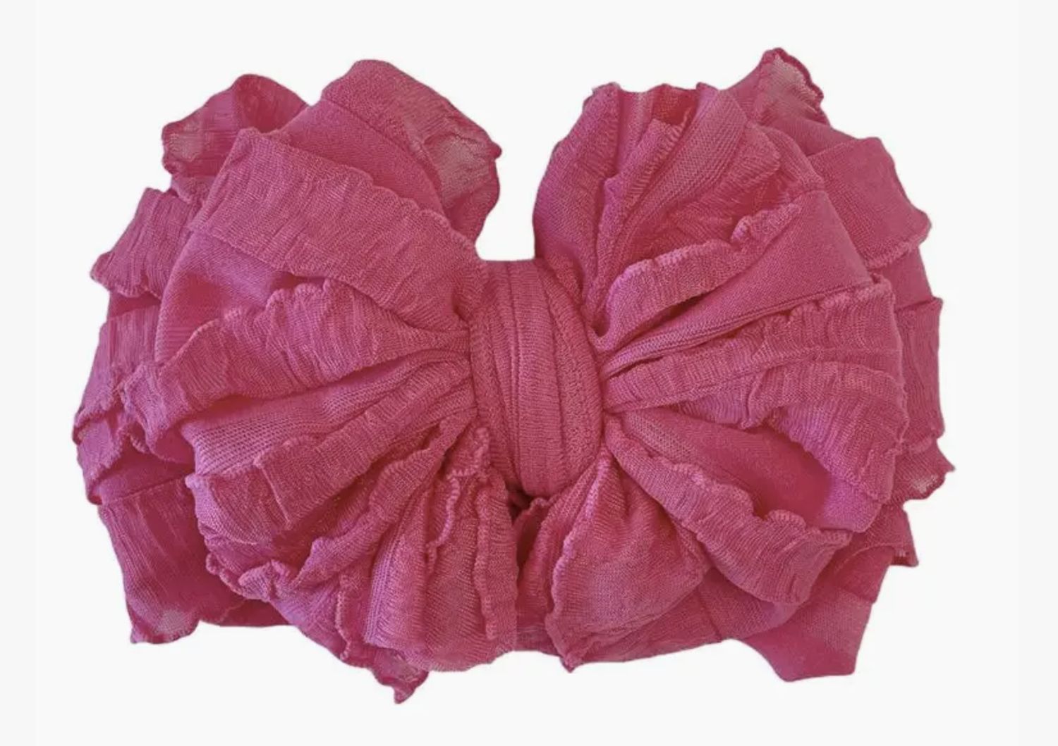 HOT PINK RUFFLED HEADBAND