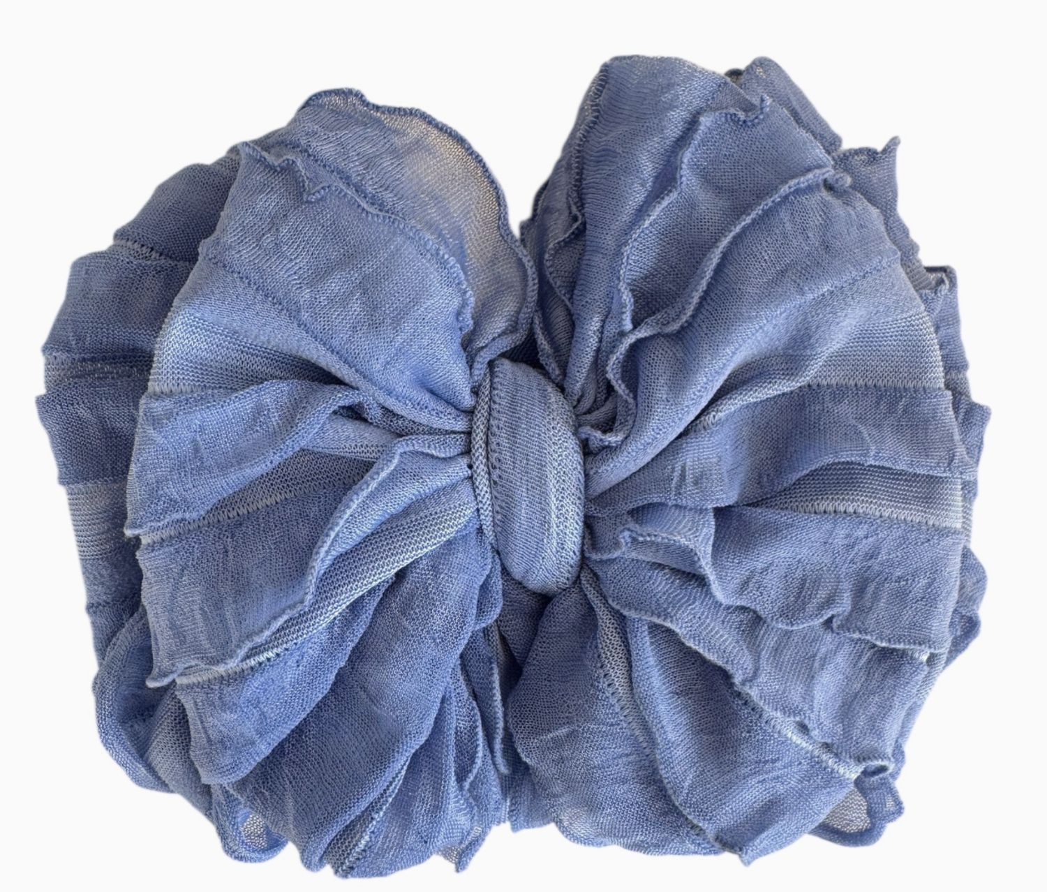 DENIM RUFFLED HEADBAND