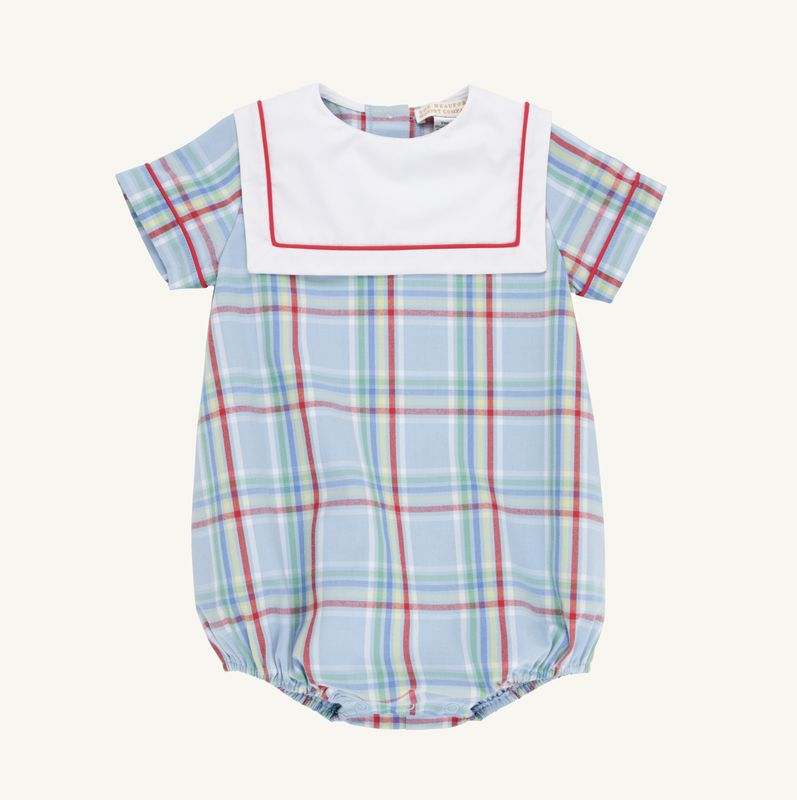 TOWNES TOP SAIL BUBBLE- KENSINGTON COURT PLAID &amp; WORTH AVE WHITE