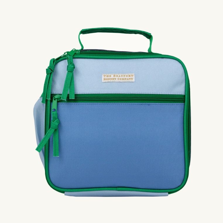 LEIGHTON LUNCH BOX- BARBADOS BLUE &amp; KAIWAH KELLY GREEN