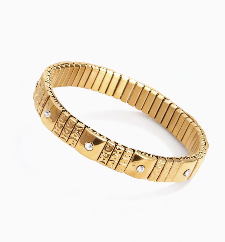HAMMERED CZ ICON TILE BRACELET