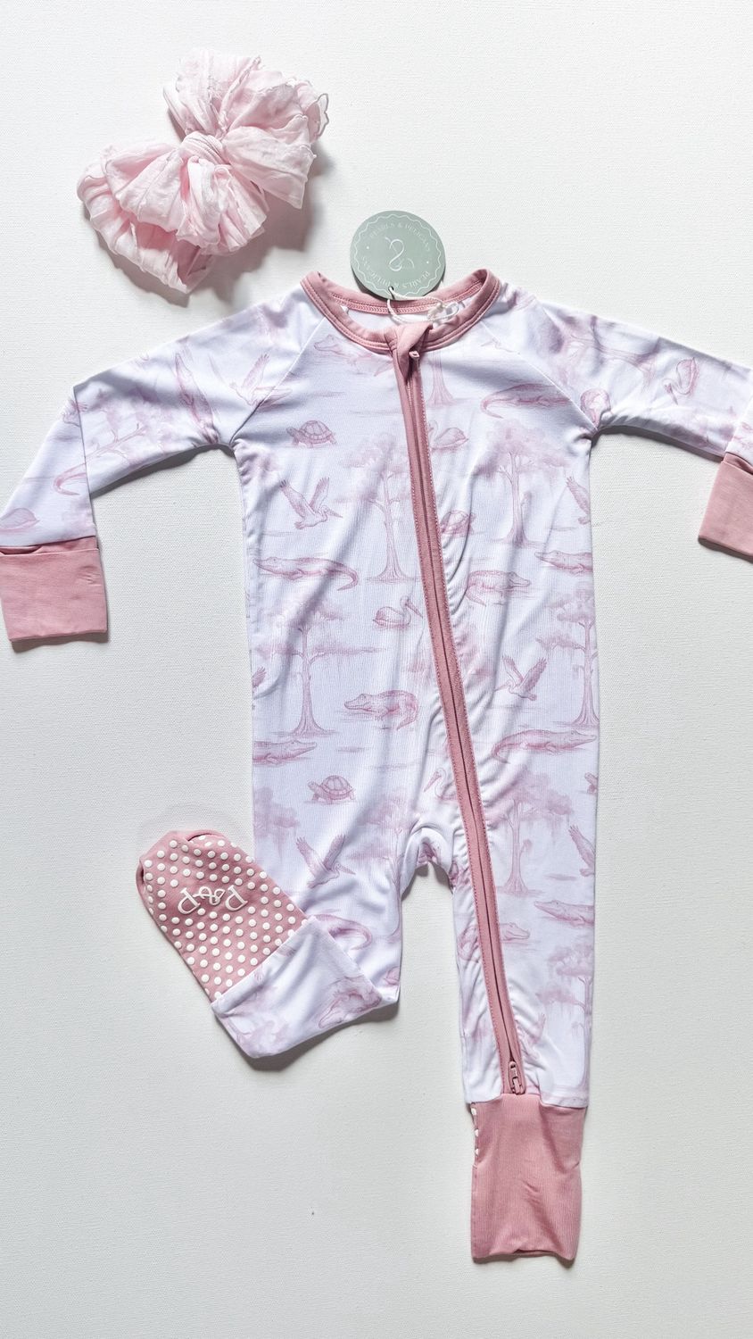 PINK BAYOU TOILE ZIP-UP