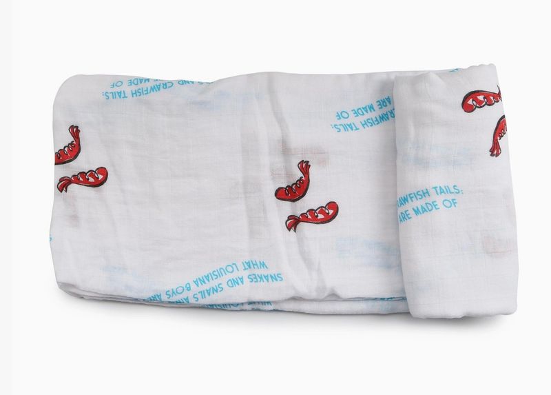 LOUISIANA BABY BOY MUSLIN SWADDLE BLANKET
