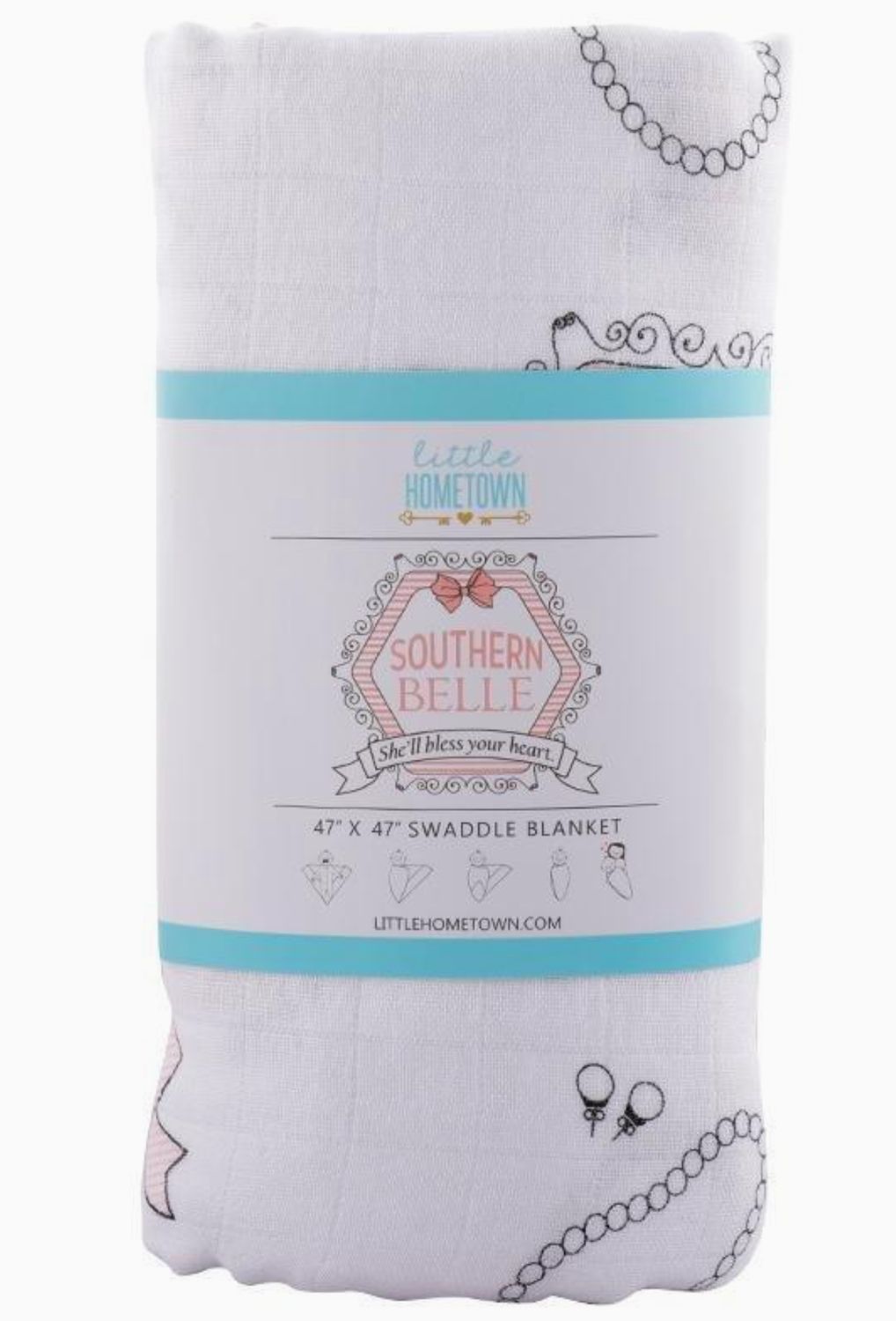 SOUTHERN BELLE BABY GIRL MUSLIN SWADDLE BLANKET
