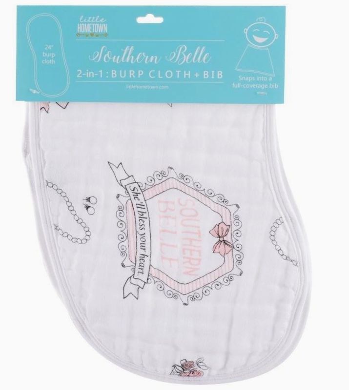SOUTHERN BELLE BABY BURP CLOTH &amp; BIB