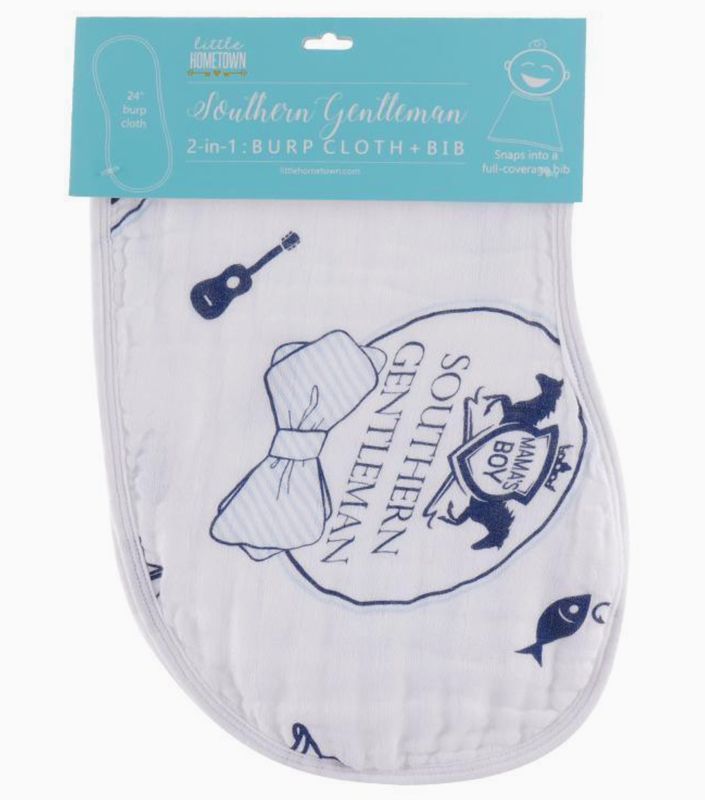 SOUTHERN GENTLEMEN BABY BURP CLOTH &amp; BIB