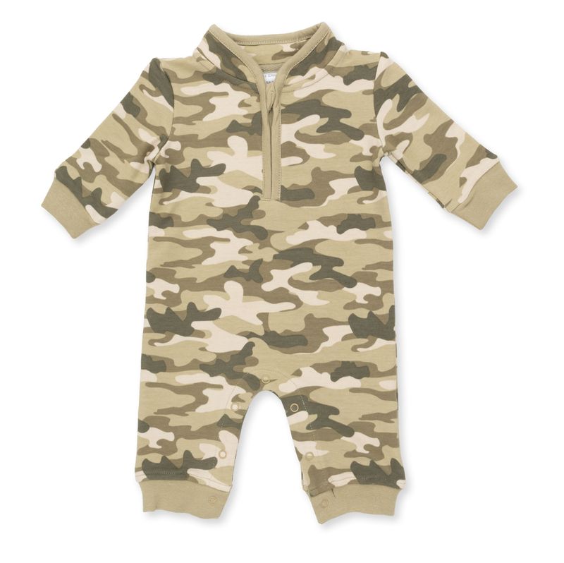 CAMO FRENCH TERRY - ZIP NECK ROMPER