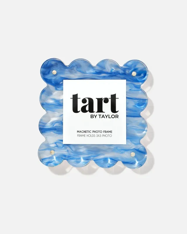 BLUE MARBLED MINI ACRYLIC PICTURE FRAME