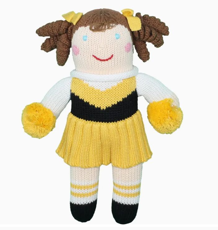 CHEERLEADER KNIT DOLLS - GOLD/BLACK