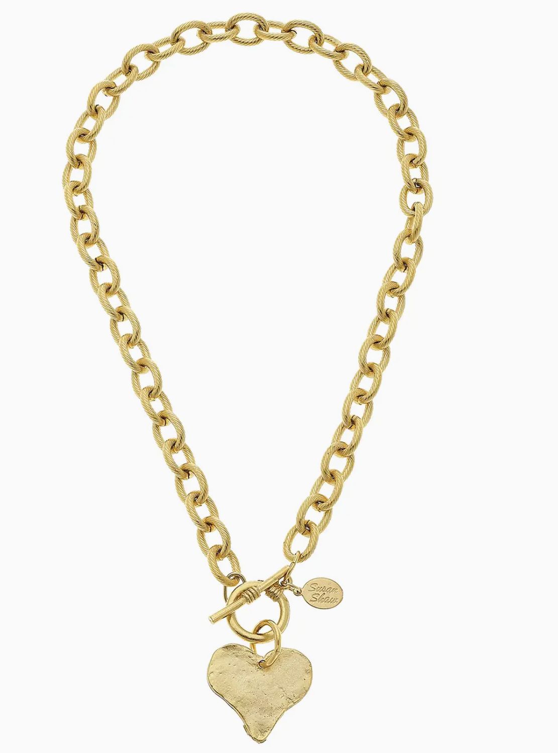 16" HANDCAST HEART TOGGLE NECKLACE