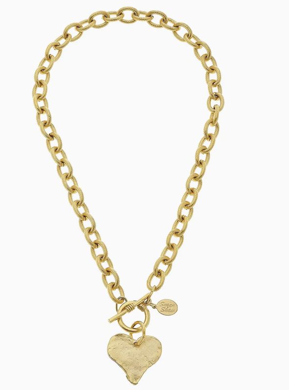 16" HANDCAST HEART TOGGLE NECKLACE