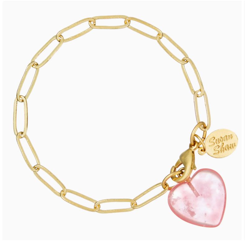 AUDREY HEART BRACELET - PINK QUARTZ