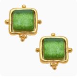 MADELINE GREEN FRENCH GLASS STUDS