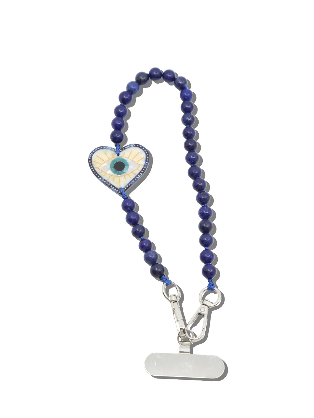 HAND PAINTED COASTAL LUCKY EYE BRACELET PHONE CHAIN