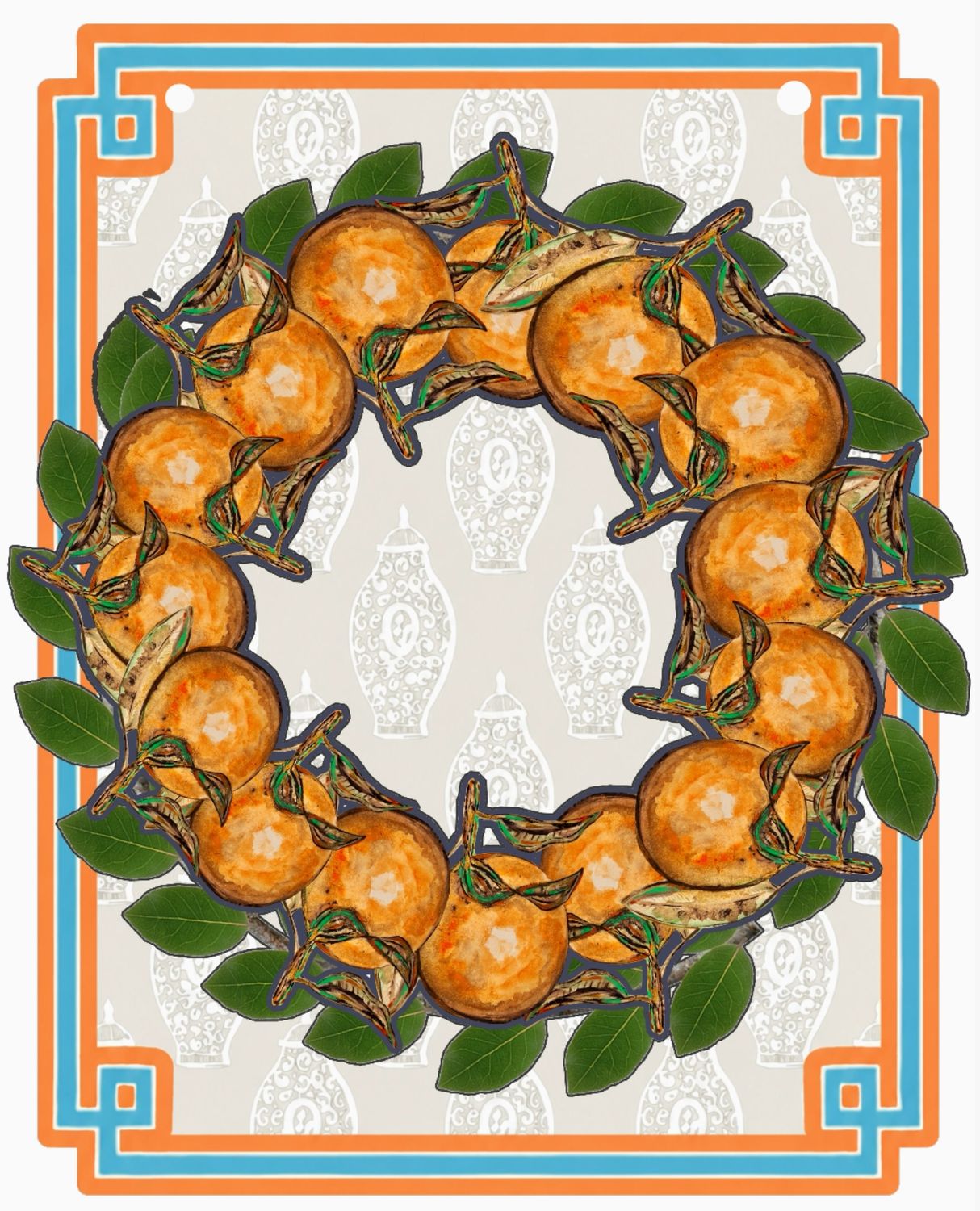 LARGE DESIGNER CITRUS WREATH DOOR HANGER