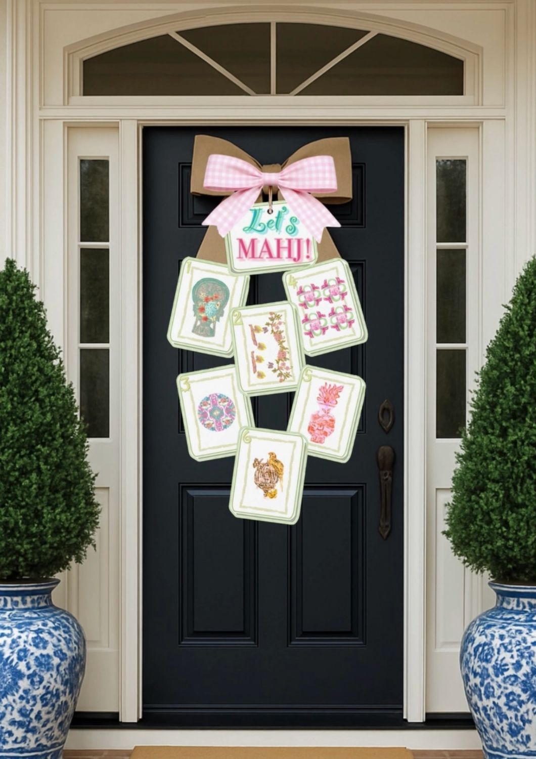 LARGE DESIGNER LET'S MAHJ! TILE DOOR HANGER
