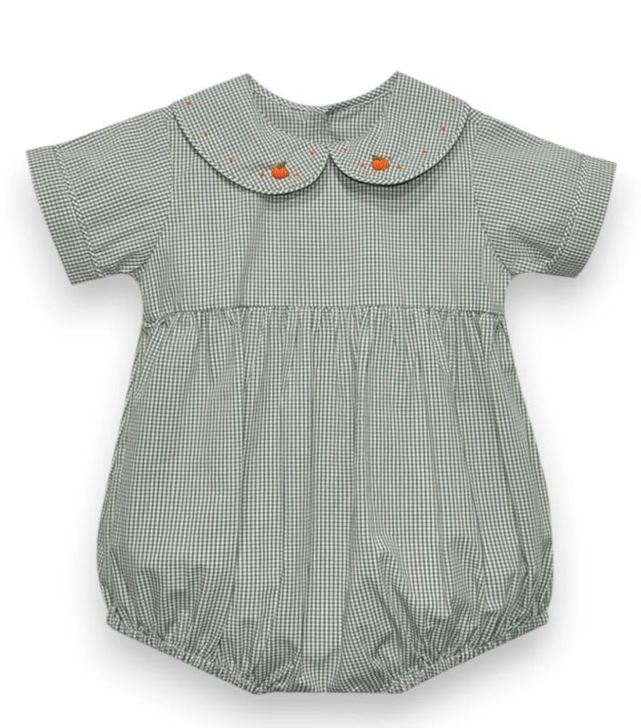 GRAY BLUE TATE BOY BUBBLE- PUMPKINS
