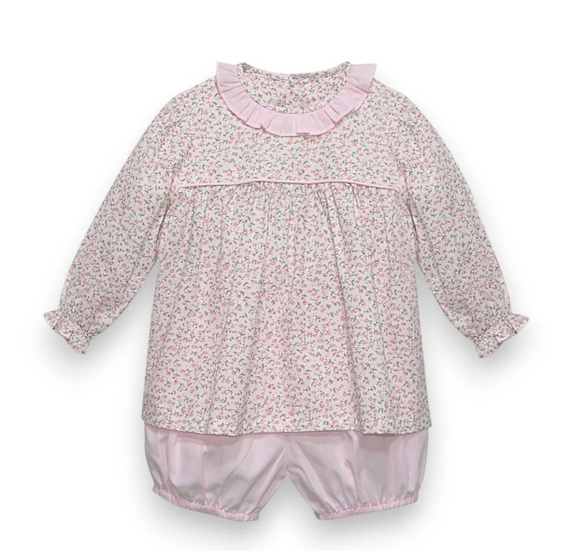 PINK FLOWER REAGAN BLOOMER SET- GARDEN WHISPERS
