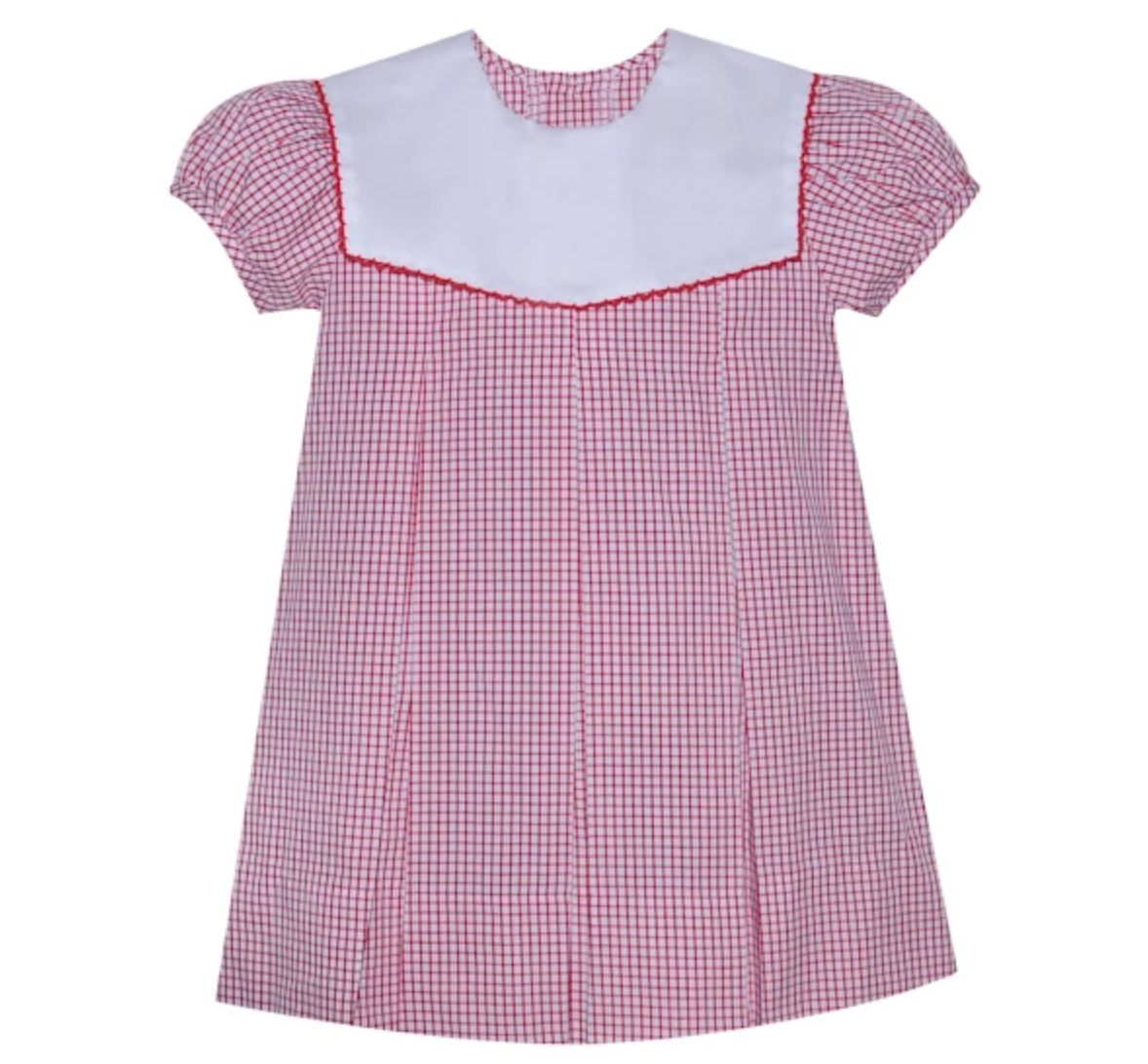 RED REESE DRESS- PICOT COLLAR